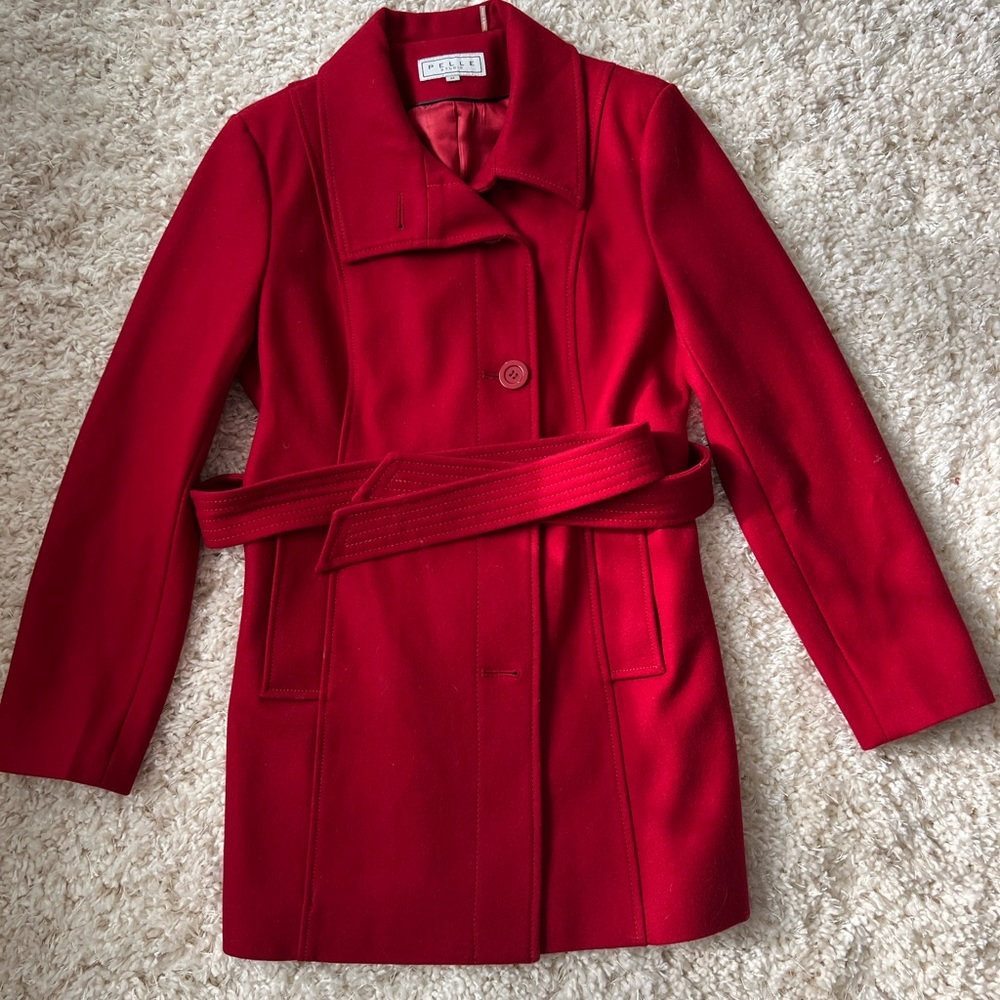 Pelle Studio Jacket, Women, Red, Size Medium, Like New, Thick/Warm, Fitted.